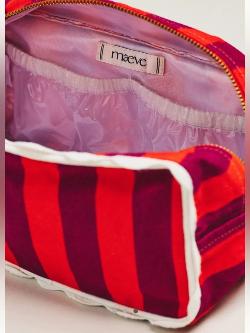 NWT Maeve Canvas Ruffle Cosmetic Bag